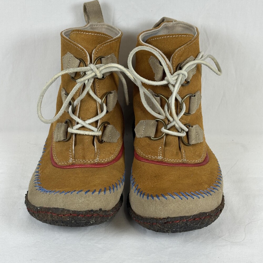Sorel Boots Womens Size 8 Brown Suede Lace Up Ankle Moc Toe Snow NL1940-273